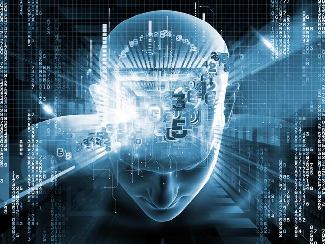 人体头部数字和人工智能技术现代科学计算机技术和人力和人工头脑的